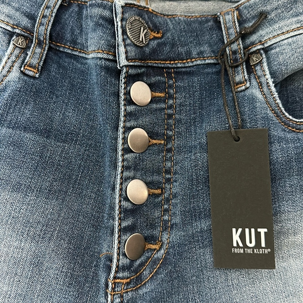 KUT From The Kloth Size 8 High Rise Donna Ankle Skinny Frayed Edge Jeans - Picture 6 of 8